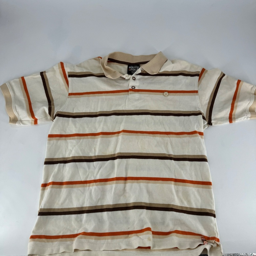 South Pole Mens XL Striped Polo Shirt Short Sleeve Casual‎ Athletic